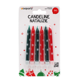 Candeline natalizie 6pz 11cm