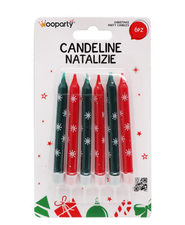 Candeline Natalizie 6pz 11cm