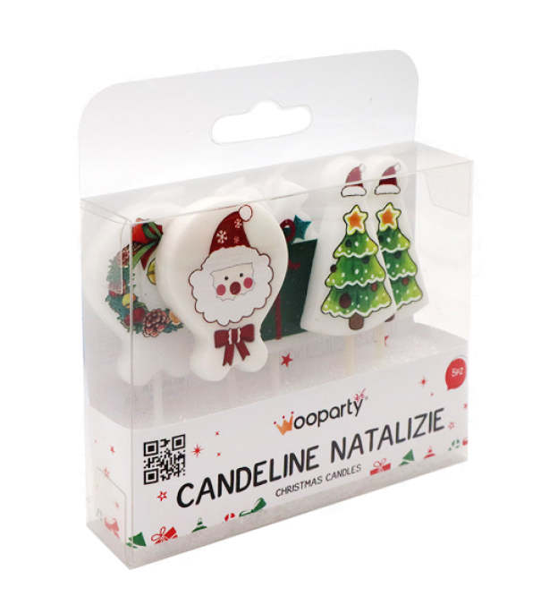 Candeline Natalizie 5pz 8,5cm