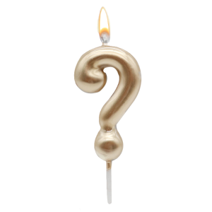 Candelina  punto interrogativo oro 8,5cm