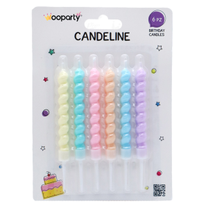 Candeline  colori assortiti 6pz 11cm