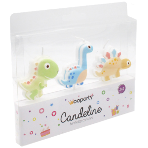 Candeline  dinosauri 3pz 9cm