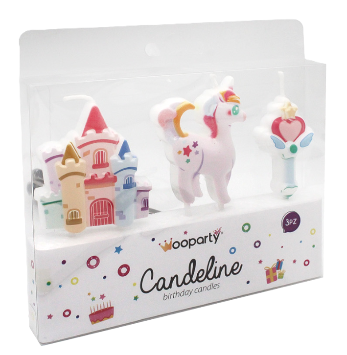 Candeline Wooparty Princess 3pz 8,5cm