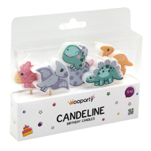 Candeline  dinosauri 5pz 4,5x7cm