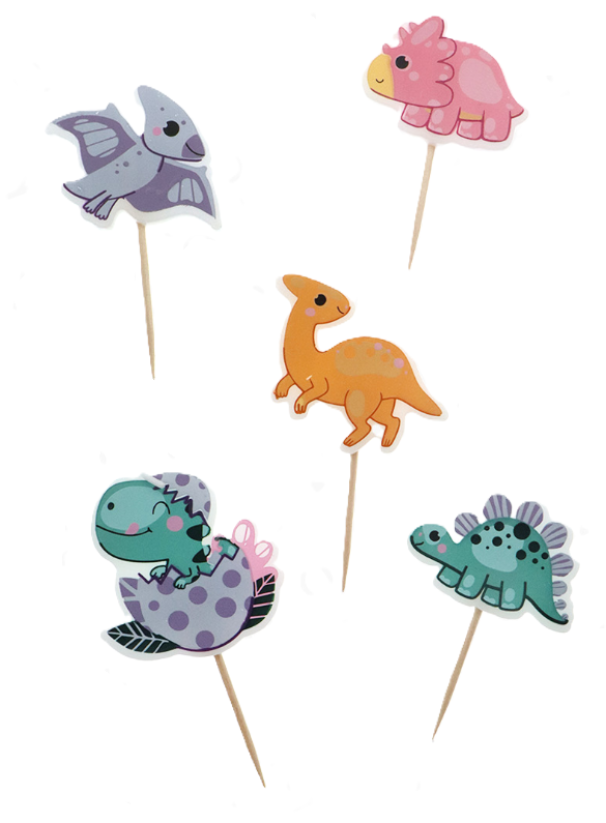 Candeline Wooparty dinosauri 5pz 4,5x7cm