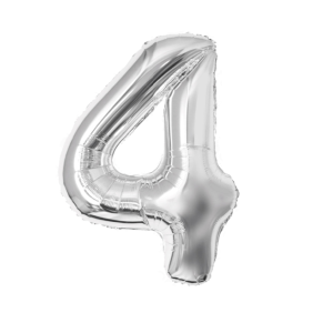 Palloncino n.4 argento metal 35cm