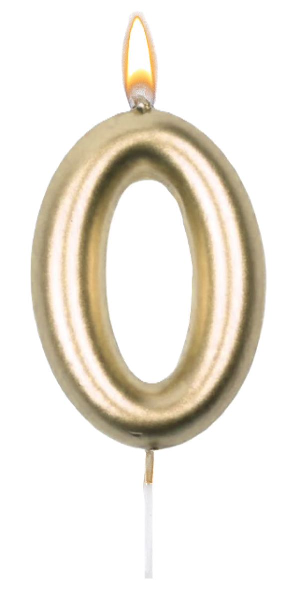 Candelina n.0 oro metal 9cm