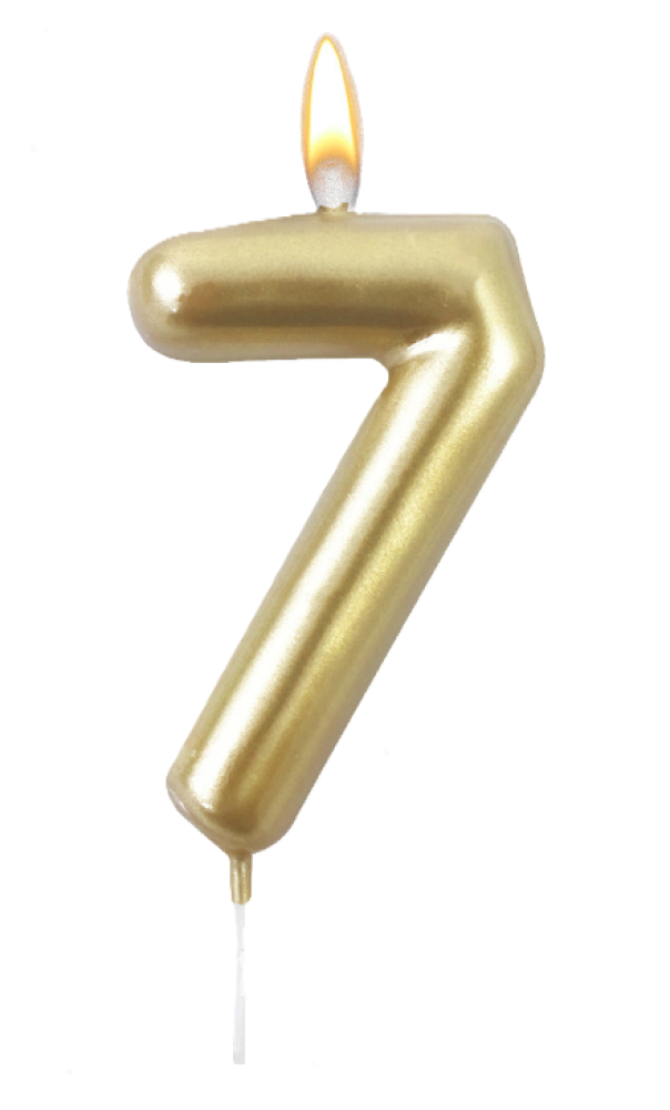 Candelina n.7 oro metal 9cm