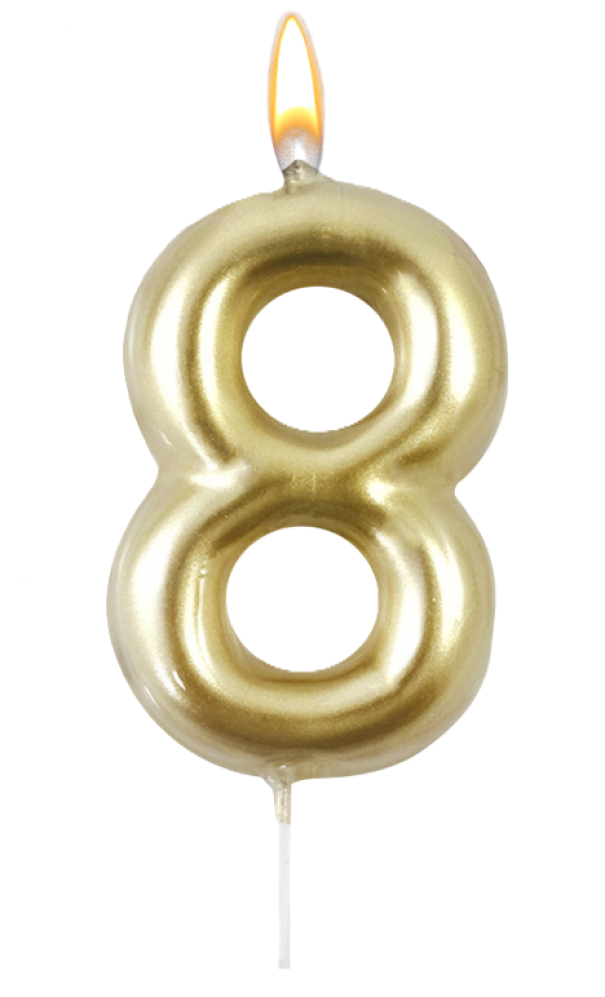 Candelina n.8 oro metal 9cm