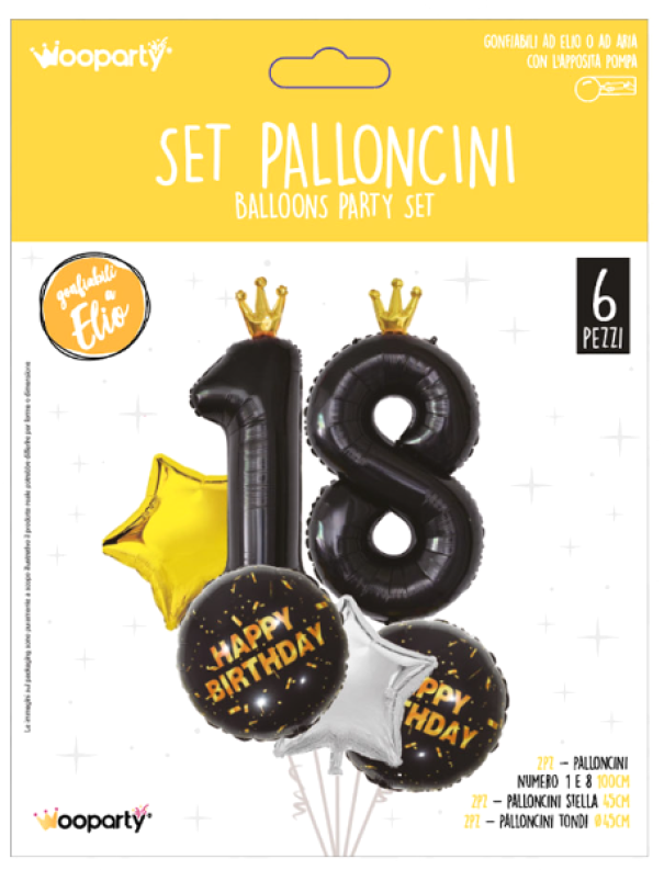 Set palloncini 18anni 6pz