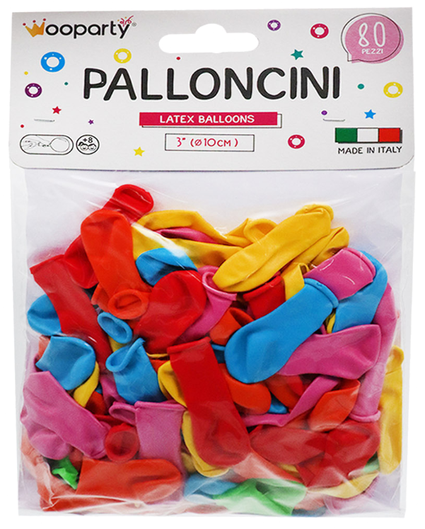 Palloncini mini 10cm confezione da 80 pezzi