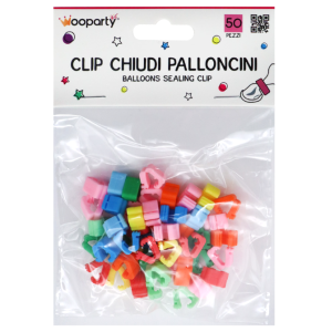 Clip chiudi palloncino confezione da 50