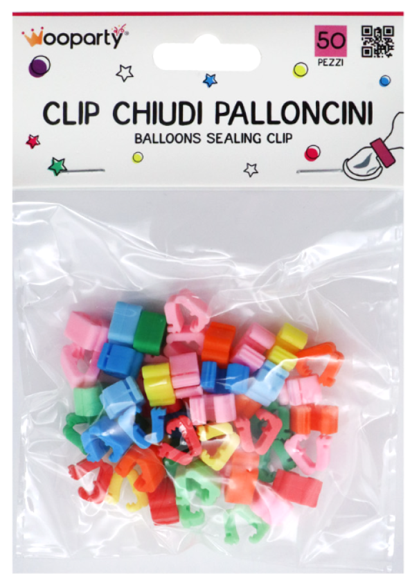 Clip chiudi palloncino confezione da 50