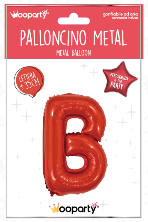 Palloncino lettera B rosso metal 35cm