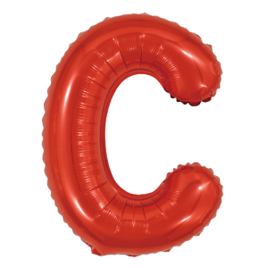 Palloncino lettera c rosso metal 35cm