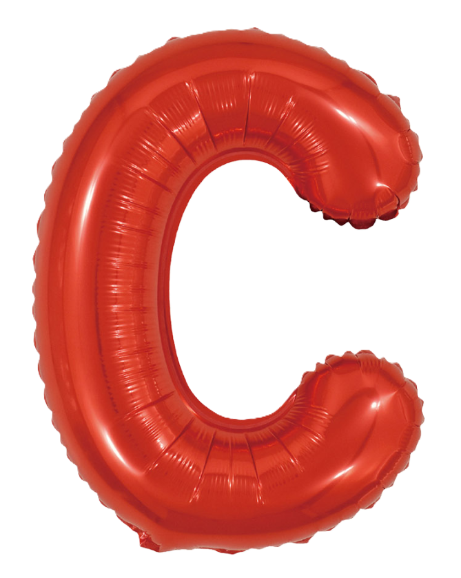 Palloncino lettera C rosso metal 35cm