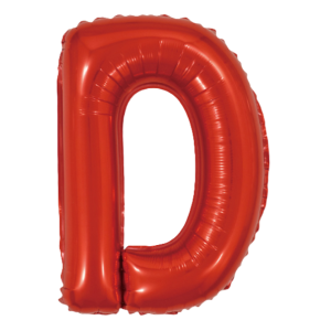 Palloncino lettera d rosso metal 35cm