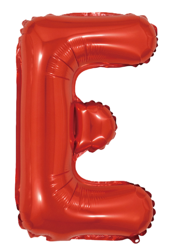 Palloncino lettera E rosso metal 35cm