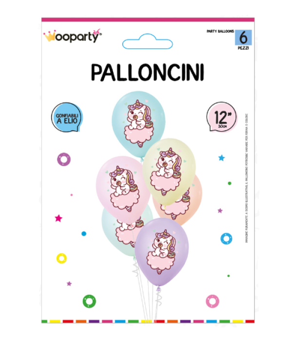 Palloncini Unicorn 12''(30cm) confezione da 6pz