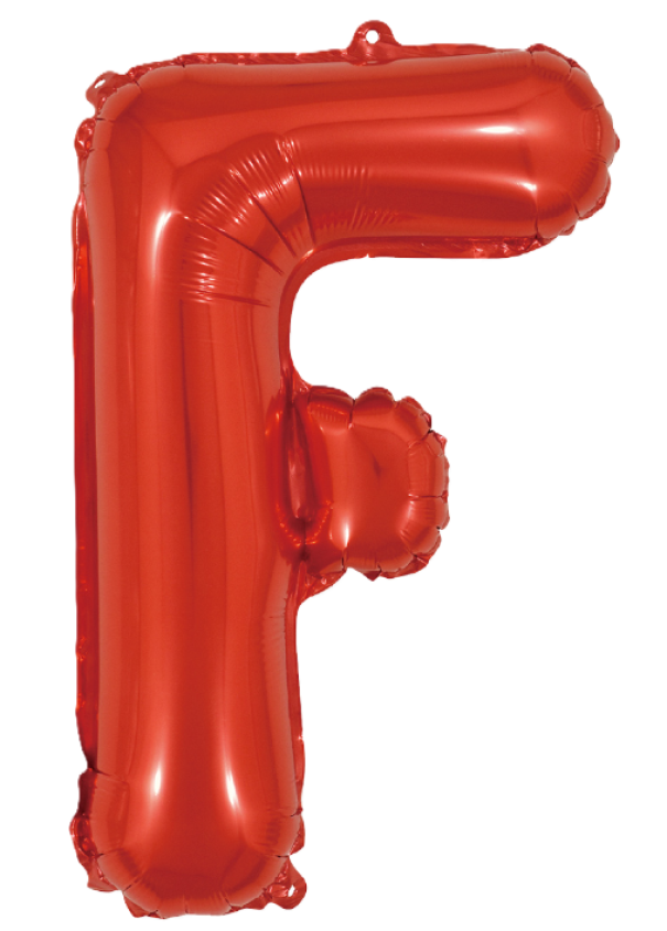 Palloncino lettera F rosso metal 35cm