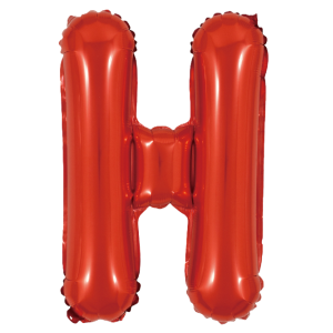 Palloncino lettera h rosso metal 35cm