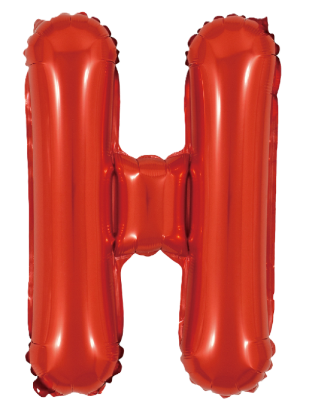 Palloncino lettera H rosso metal 35cm