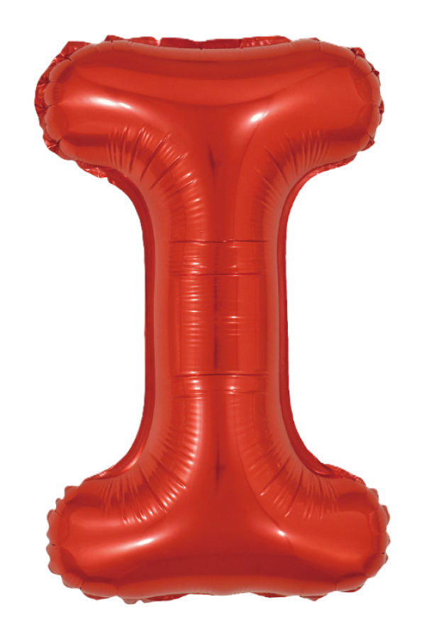 Palloncino lettera I rosso metal 35cm