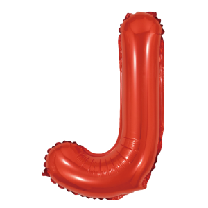 Palloncino lettera j rosso metal 35cm