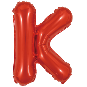 Palloncino lettera k rosso metal 35cm