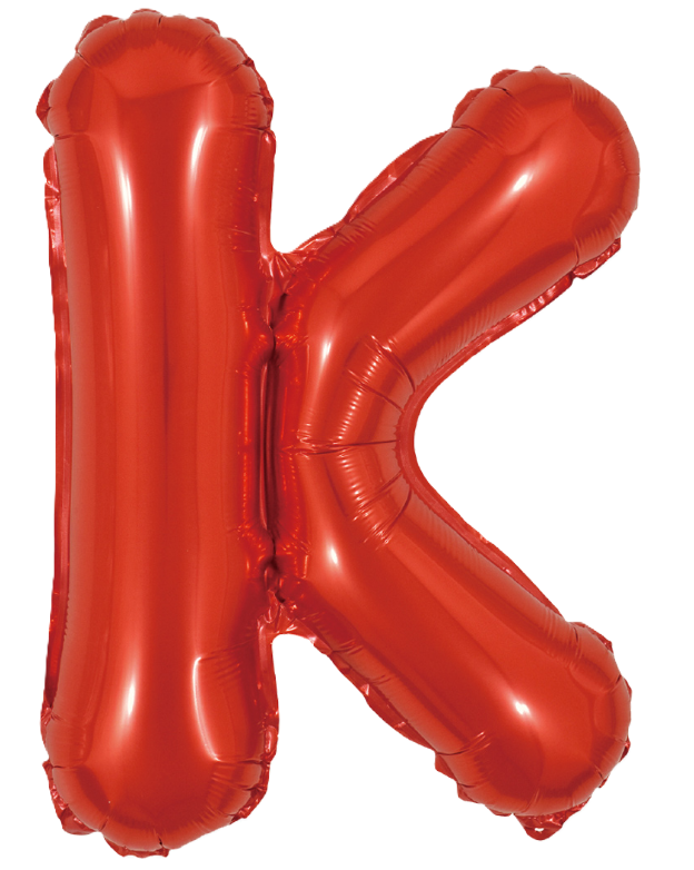 Palloncino lettera K rosso metal 35cm