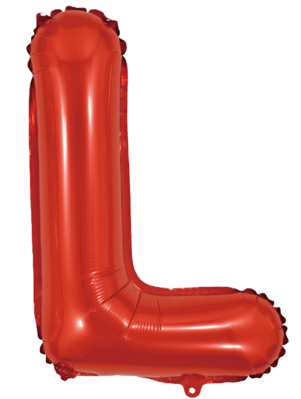 Palloncino lettera L rosso metal 35cm