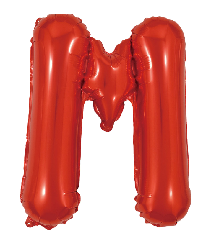 Palloncino lettera M rosso metal 35cm