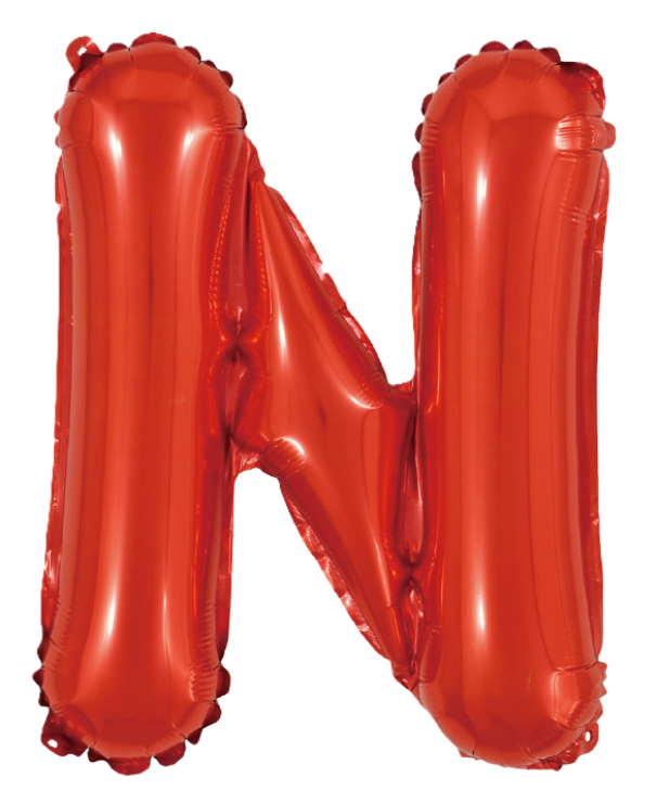 Palloncino lettera N rosso metal 35cm