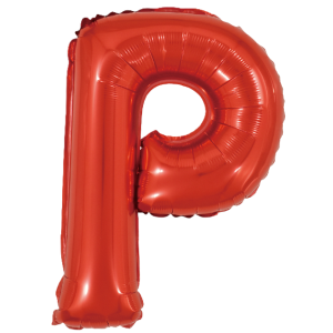 Palloncino lettera p rosso metal 35cm