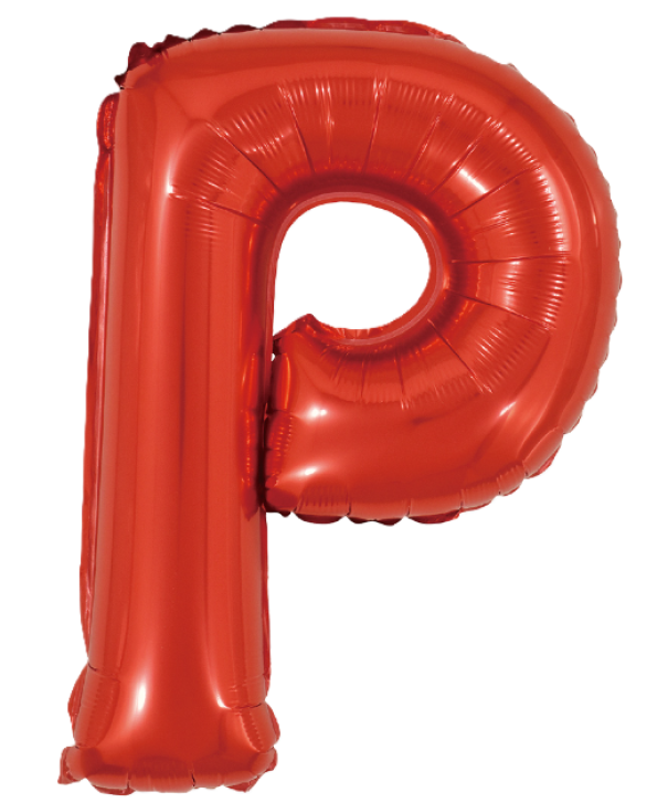 Palloncino lettera P rosso metal 35cm