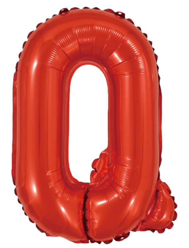 Palloncino lettera Q rosso metal 35cm