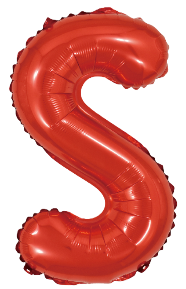 Palloncino lettera S rosso metal 35cm