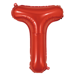 Palloncino lettera t rosso metal 35cm