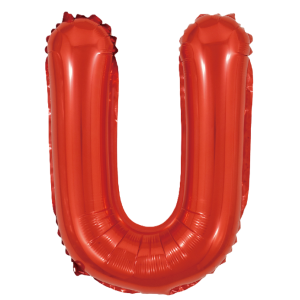 Palloncino lettera u rosso metal 35cm