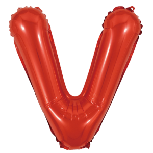 Palloncino lettera v rosso metal 35cm