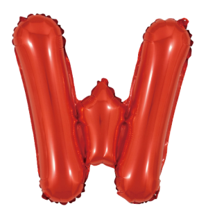 Palloncino lettera w rosso metal 35cm