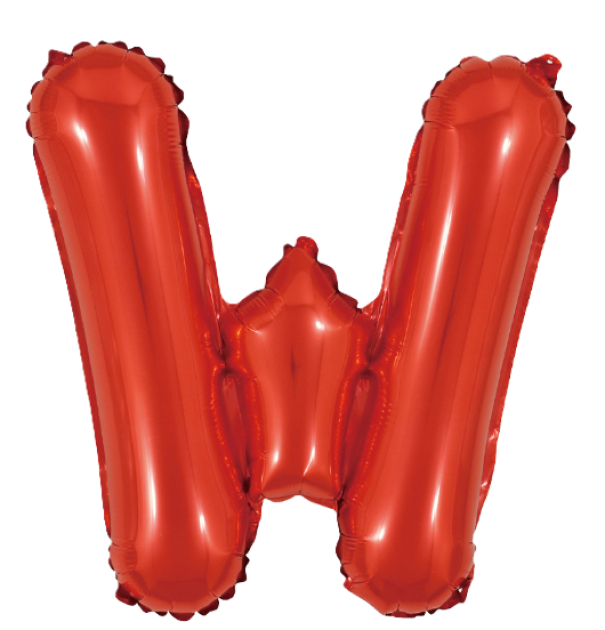 Palloncino lettera W rosso metal 35cm