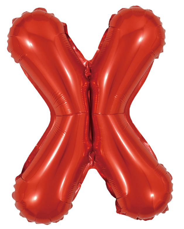 Palloncino lettera X rosso metal 35cm