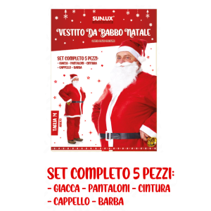 Vestito babbo natale taglia m set completo 5pz