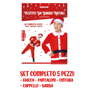 Vestito babbo natale bambino 4-6 anni set completo 5pz