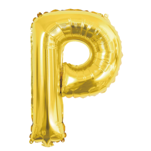 Palloncino lettera p oro metal 70cm