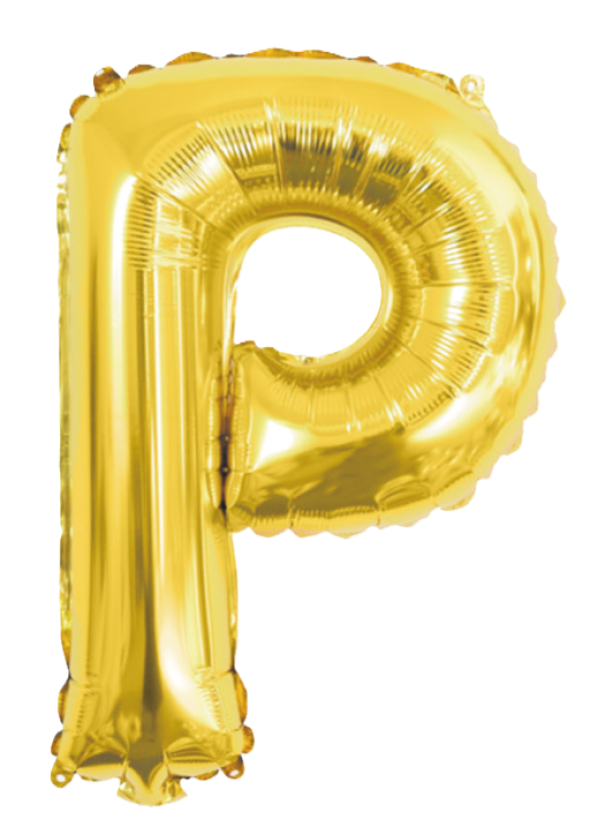 Palloncino lettera P oro metal 70cm