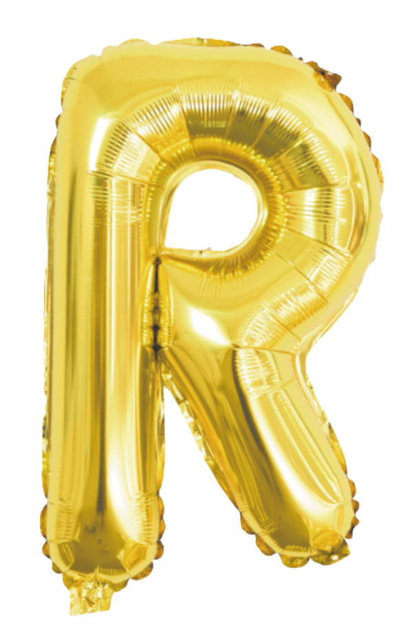 Palloncino lettera R oro metal 70cm