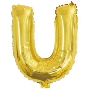 Palloncino lettera u oro metal 70cm