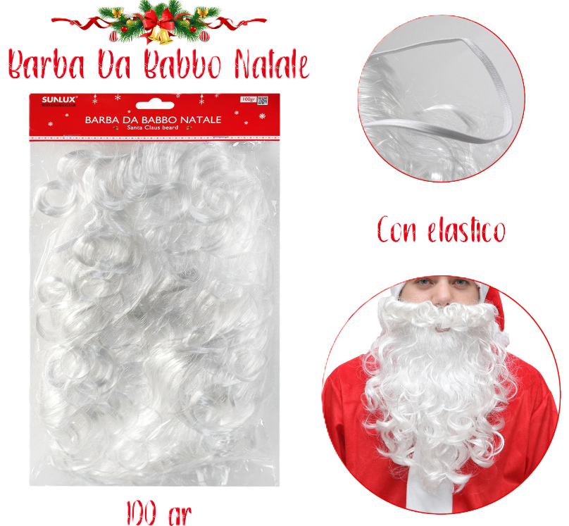 Barba da Babbo Natale con elastico 100gr